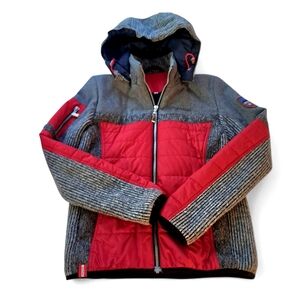 Almgwand Nordwand Hybrid Womens Full Zip Up Wool Ski Jacket Sz 4